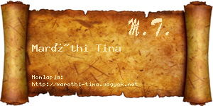 Maróthi Tina névjegykártya
